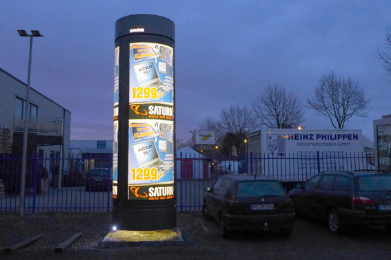 Colonne d'affichage rétroéclairée