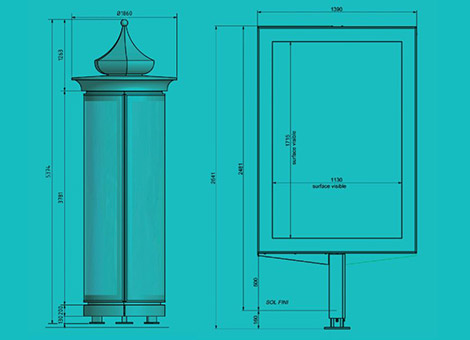 Design Colonne Morris et planimetre