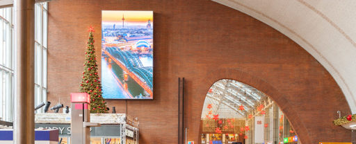 Big screen in a railway station