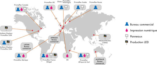 Carte des implantations