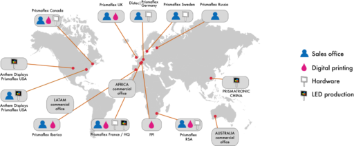 Carte des implantations