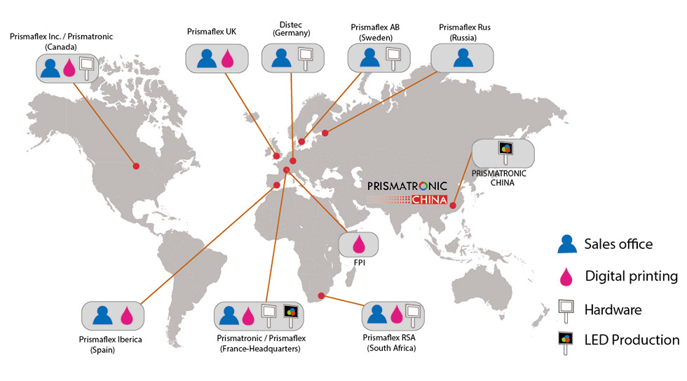Carte des implantations