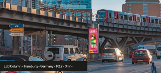 Colonne LED Prismatronic P2.9 3m² à Hambourg en Allemagne