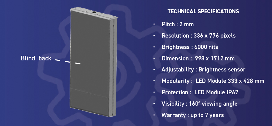 single-sided 80" totem technical specifications